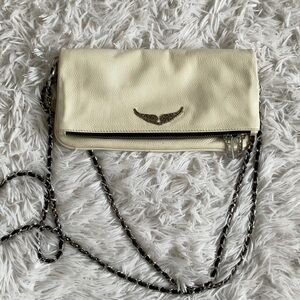 Cream Leather Crossbody Bag